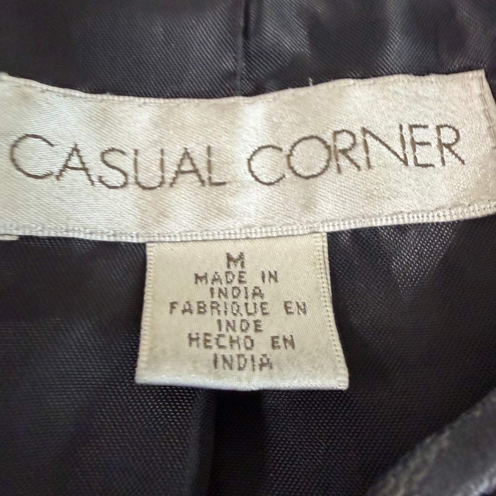 Genuine Leather Jacket Black M Moto Minimalist Biker Classic - Picture 5 of 10